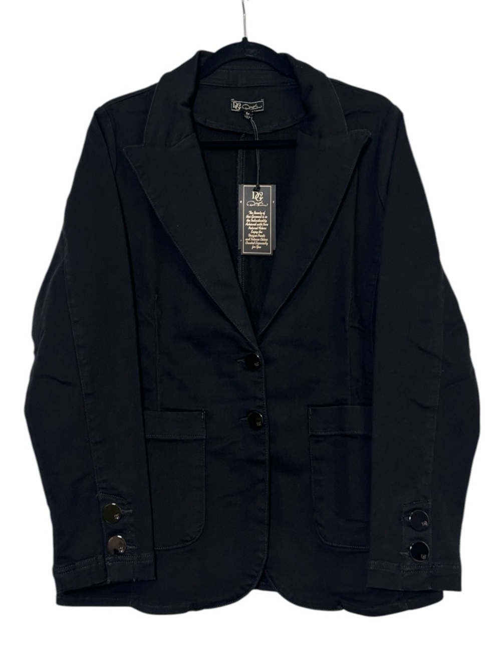 Women’s Black Tailored Two-Button Denim Blazer